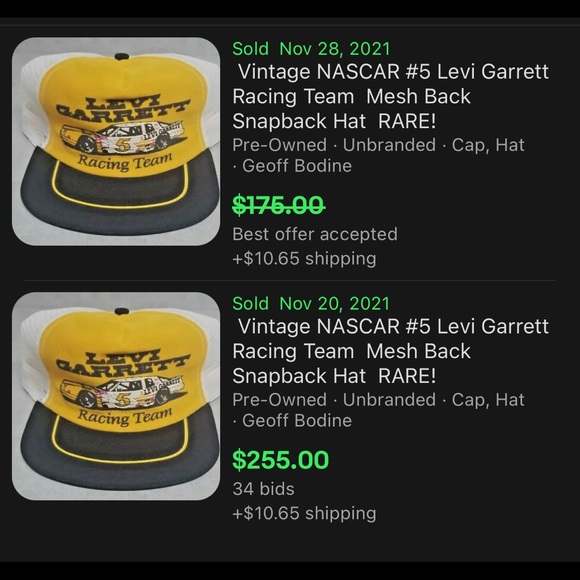 VINTAGE Levi Garrett Racing Team #5 Hat  NASCAR Trucker Hat Geoff Bodine - RARE - Picture 14 of 14